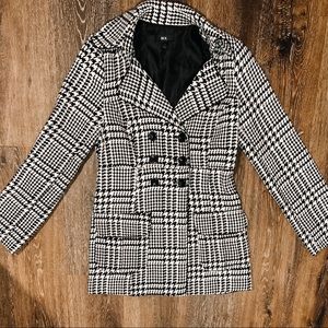BCX Houndstooth Pea Coat